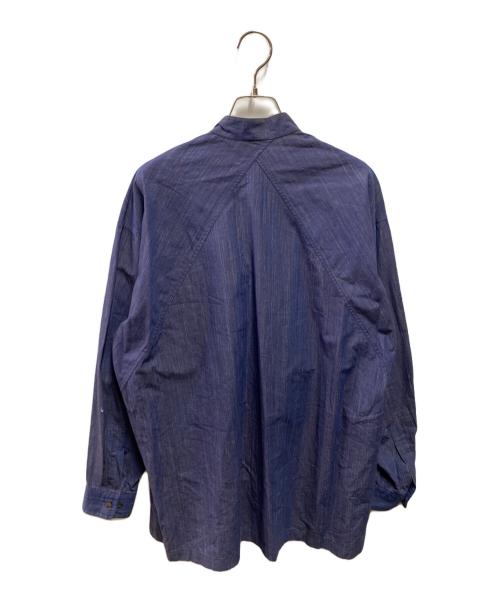 ISSEY MIYAKE（イッセイミヤケ）ISSEY MIYAKE (イッセイミヤケ) バンドカラーシャツ ネイビー サイズ:Ｍの古着・服飾アイテム