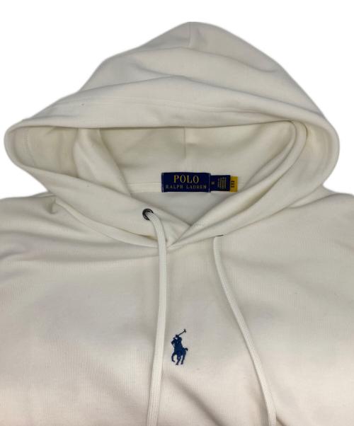 POLO RALPH LAUREN（ポロ・ラルフローレン）POLO RALPH LAUREN (ポロ・ラルフローレン) センターロゴフーディ ホワイト サイズ:Mの古着・服飾アイテム
