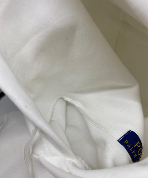 POLO RALPH LAUREN（ポロ・ラルフローレン）POLO RALPH LAUREN (ポロ・ラルフローレン) センターロゴフーディ ホワイト サイズ:Mの古着・服飾アイテム