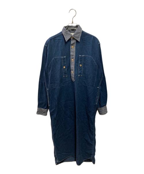 45R（フォーティファイブ・アール）45R (フォーティファイブ・アール) デニムシャツワンピース インディゴ サイズ:3の古着・服飾アイテム