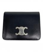 CELINEセリーヌ）の古着「TRIOMPHE COMPACT WALLET」｜ブラック