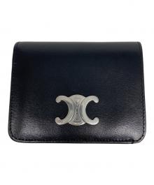 CELINE（セリーヌ）の古着「TRIOMPHE COMPACT WALLET」｜ブラック