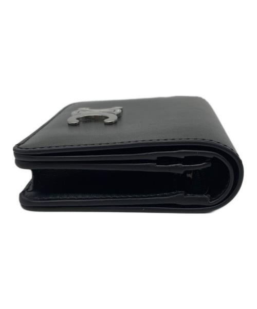 CELINE（セリーヌ）CELINE (セリーヌ) TRIOMPHE COMPACT WALLET ブラックの古着・服飾アイテム