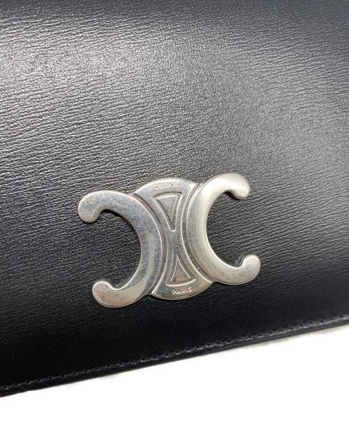 CELINE（セリーヌ）CELINE (セリーヌ) TRIOMPHE COMPACT WALLET ブラックの古着・服飾アイテム