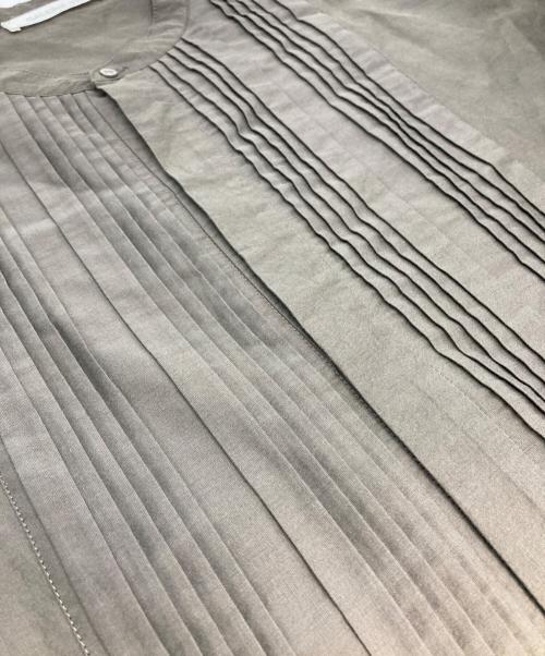 GALERIE VIE（ギャルリーヴィー）GALERIE VIE (ギャルリーヴィー) コットンシルクパラシュート タックプリーツシャツ ピンタックシャツ 23-01-34-01015 ブラウン サイズ:FREEの古着・服飾アイテム