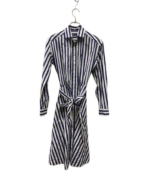 POLO RALPH LAUREN（ポロ・ラルフローレン）POLO RALPH LAUREN (ポロ・ラルフローレン) ストライプワンピース ネイビー サイズ:00の古着・服飾アイテム