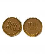 MIU MIUミュウミュウ）の古着「エナメルメタル ピアス」｜ベージュ