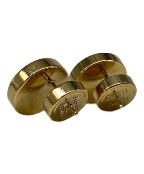 MIU MIU（ミュウミュウ）MIU MIU (ミュウミュウ) エナメルメタル ピアス ベージュの古着・服飾アイテム