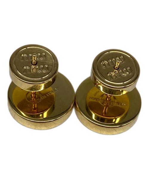 MIU MIU（ミュウミュウ）MIU MIU (ミュウミュウ) エナメルメタル ピアス ベージュの古着・服飾アイテム