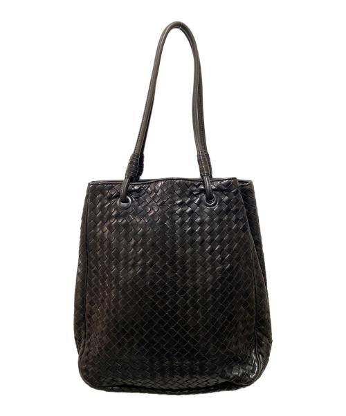 BOTTEGA VENETA（ボッテガベネタ）BOTTEGA VENETA (ボッテガベネタ) イントレチャートトートバッグ ブラウンの古着・服飾アイテム