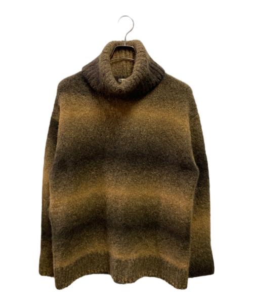 BLAMINK（ブラミンク）BLAMINK (ブラミンク) グラデーションタートルネックニット ブラウン サイズ:38の古着・服飾アイテム