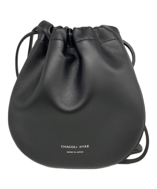 HYKE（ハイク）HYKE (ハイク) chacoli (チャコリ) leather drawstring bag S ブラックの古着・服飾アイテム