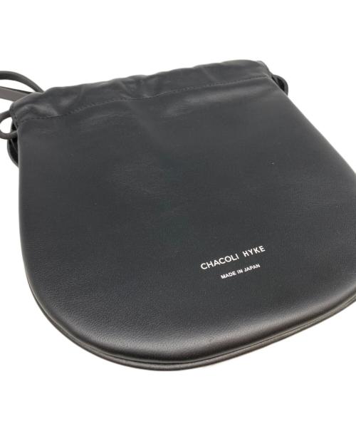 HYKE（ハイク）HYKE (ハイク) chacoli (チャコリ) leather drawstring bag S ブラックの古着・服飾アイテム