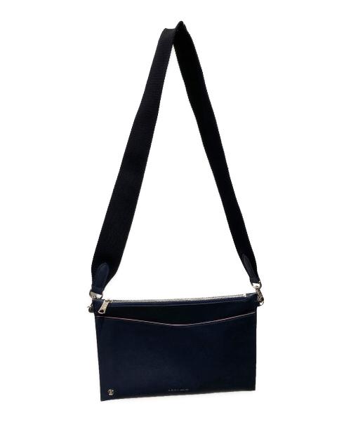 A.D.M.J.（エーディーエムジェイ）A.D.M.J. (エーディーエムジェイ) モーツァルト フラットショルダーバッグ ネイビーの古着・服飾アイテム