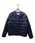 PRADA（プラダ）の古着「ノーカラーダウンジャケット」｜ネイビー