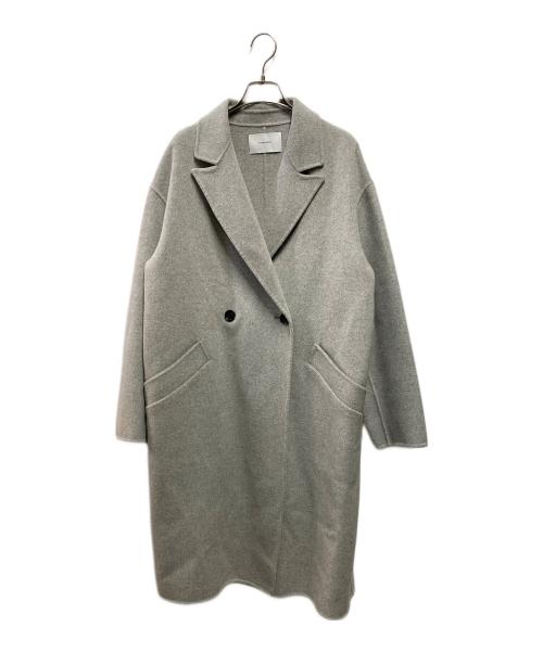 FRAMeWORK（フレームワーク）FRAMeWORK (フレームワーク) SUPER160sダブルブレストコート グレー サイズ:38の古着・服飾アイテム