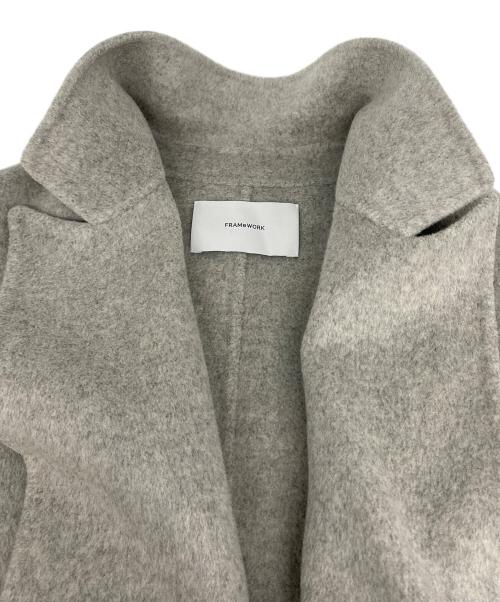 FRAMeWORK（フレームワーク）FRAMeWORK (フレームワーク) SUPER160sダブルブレストコート グレー サイズ:38の古着・服飾アイテム