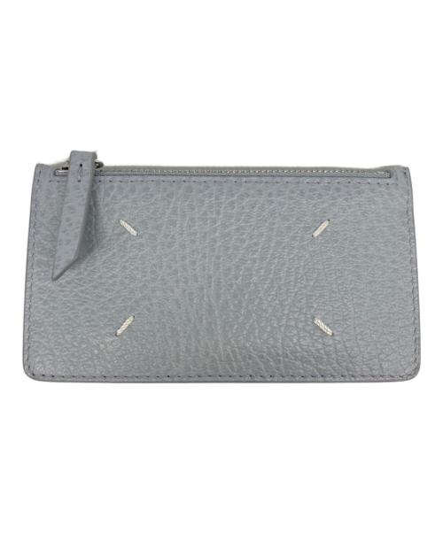 Maison Margiela（メゾンマルジェラ）Maison Margiela (メゾンマルジェラ) グレインレザー カード&コインケース ミニウォレット スカイブルーの古着・服飾アイテム