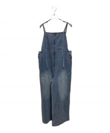 IAMALPHA（イアム）の古着「フロントジップストラップデザインデニムサロペット」｜インディゴ