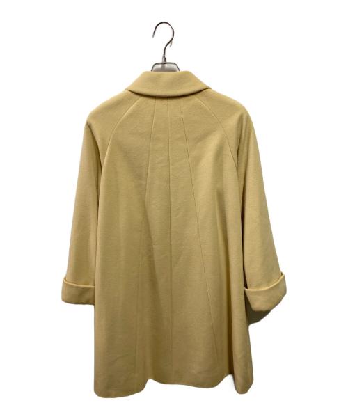 Burberry's（バーバリー）Burberry's (バーバリーズ) アンゴラ混ステンカラーコート イエロー サイズ:38の古着・服飾アイテム