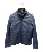 BURBERRY BLACK LABELバーバリーブラックレーベル）の古着「ラムレザージャケット」｜ブルー