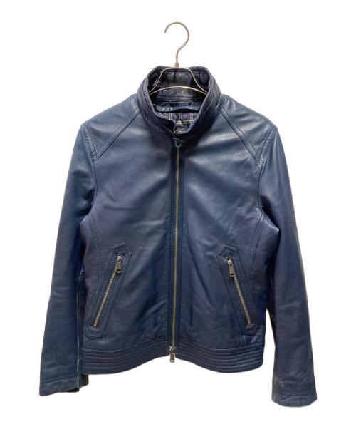 BURBERRY BLACK LABEL（バーバリーブラックレーベル）BURBERRY BLACK LABEL (バーバリーブラックレーベル) ラムレザージャケット ブルー サイズ:Ｍの古着・服飾アイテム