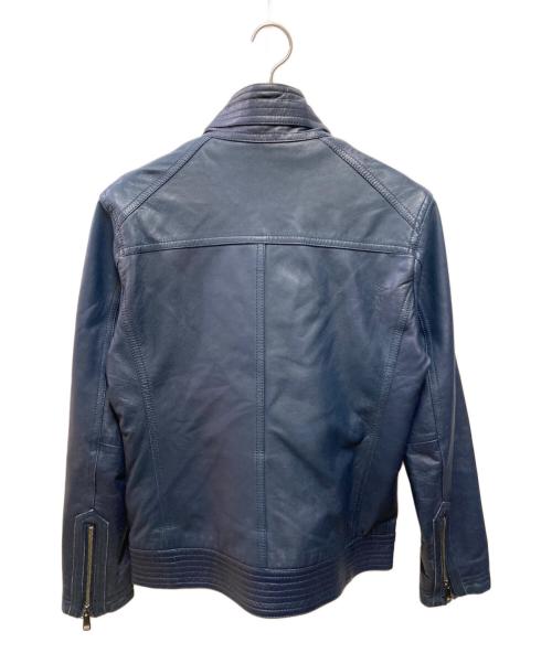 BURBERRY BLACK LABEL（バーバリーブラックレーベル）BURBERRY BLACK LABEL (バーバリーブラックレーベル) ラムレザージャケット ブルー サイズ:Ｍの古着・服飾アイテム