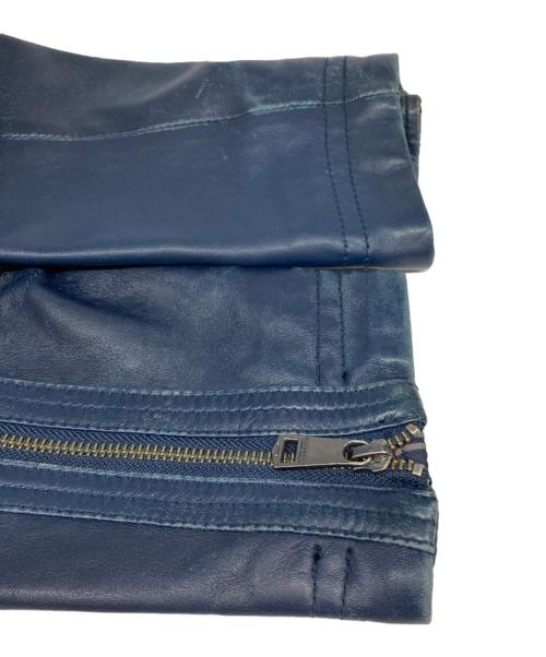 BURBERRY BLACK LABEL（バーバリーブラックレーベル）BURBERRY BLACK LABEL (バーバリーブラックレーベル) ラムレザージャケット ブルー サイズ:Ｍの古着・服飾アイテム