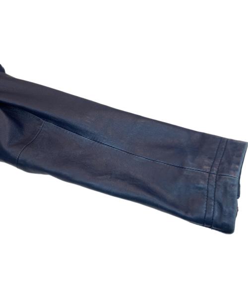 BURBERRY BLACK LABEL（バーバリーブラックレーベル）BURBERRY BLACK LABEL (バーバリーブラックレーベル) ラムレザージャケット ブルー サイズ:Ｍの古着・服飾アイテム