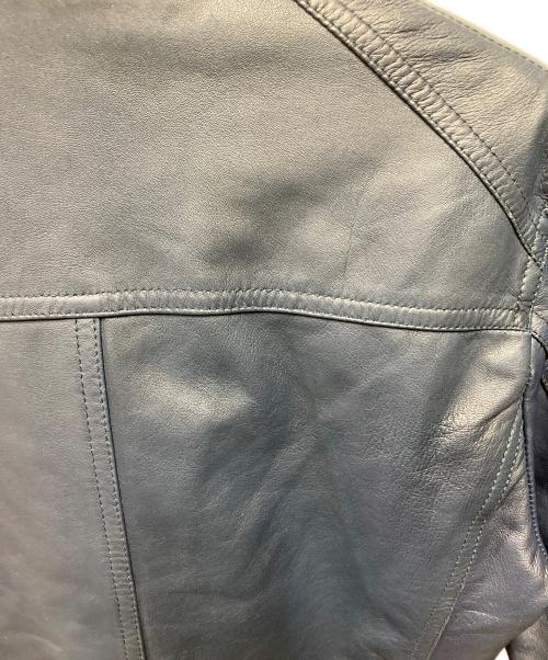 BURBERRY BLACK LABEL（バーバリーブラックレーベル）BURBERRY BLACK LABEL (バーバリーブラックレーベル) ラムレザージャケット ブルー サイズ:Ｍの古着・服飾アイテム