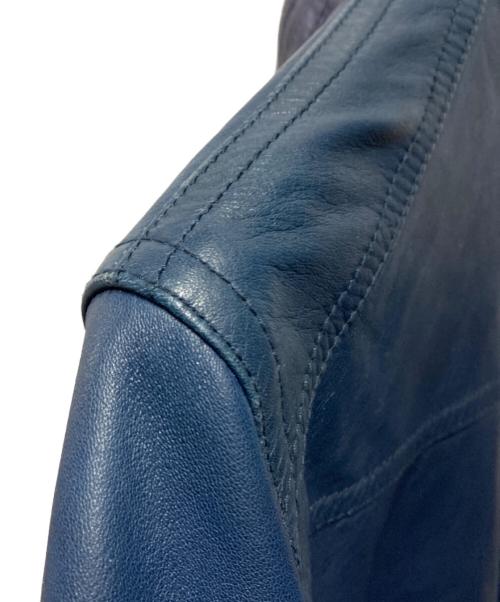 BURBERRY BLACK LABEL（バーバリーブラックレーベル）BURBERRY BLACK LABEL (バーバリーブラックレーベル) ラムレザージャケット ブルー サイズ:Ｍの古着・服飾アイテム