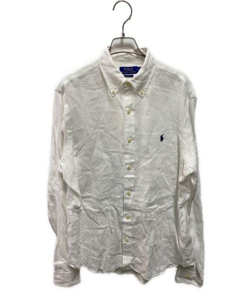 POLO RALPH LAUREN（ポロ・ラルフローレン）POLO RALPH LAUREN (ポロ・ラルフローレン) LINEN B.D.shirts　リネンシャツ ホワイト サイズ:Mの古着・服飾アイテム