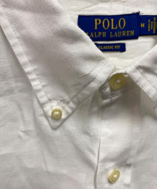 POLO RALPH LAUREN（ポロ・ラルフローレン）POLO RALPH LAUREN (ポロ・ラルフローレン) LINEN B.D.shirts　リネンシャツ ホワイト サイズ:Mの古着・服飾アイテム