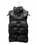 1piu1uguale3×DUVETICAウノピュウノウグァーレトレ×デュベティカ）の古着「ラムレザーダウンベスト」｜ブラック