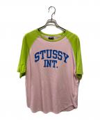 stussyステューシー）の古着「00's ラグランTEE」｜ピンク