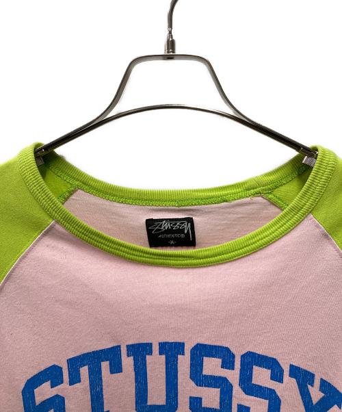 stussy（ステューシー）stussy (ステューシー) 00's ラグランTEE ピンク サイズ:Mの古着・服飾アイテム