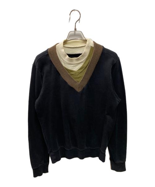 Maison Margiela（メゾンマルジェラ）Maison Margiela (メゾンマルジェラ) トリプルレイヤードスウェット ブラック サイズ:サイズ詳細参照の古着・服飾アイテム