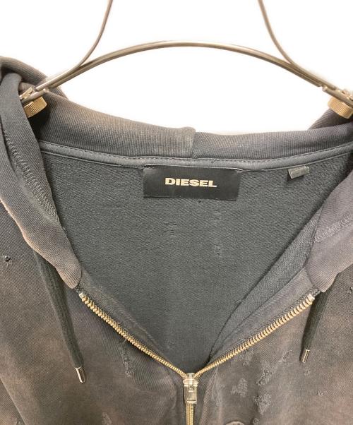 DIESEL（ディーゼル）DIESEL (ディーゼル) デストロイジャップアップフーディ ブラック サイズ:Ｍの古着・服飾アイテム