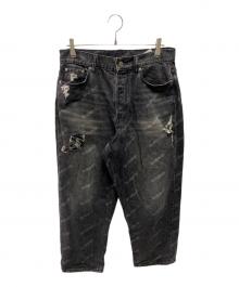 A BATHING APE（アベイシングエイプ）の古着「DESTROY DENIM PANTS」｜ブラック