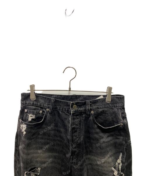 A BATHING APE（ア ベイシング エイプ）A BATHING APE (ア ベイシング エイプ) DESTROY DENIM PANTS ブラック サイズ:Ｌの古着・服飾アイテム