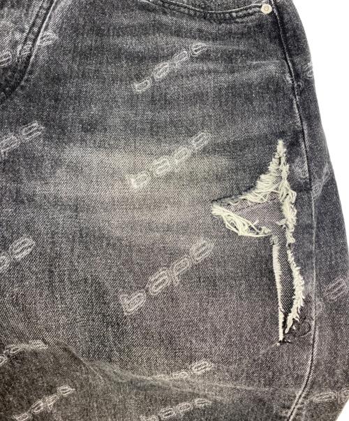 A BATHING APE（ア ベイシング エイプ）A BATHING APE (ア ベイシング エイプ) DESTROY DENIM PANTS ブラック サイズ:Ｌの古着・服飾アイテム