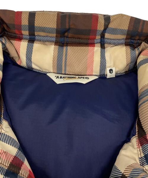 A BATHING APE（ア ベイシング エイプ）A BATHING APE (ア ベイシング エイプ) チェックダウンベスト ブラウン サイズ:Ｍの古着・服飾アイテム