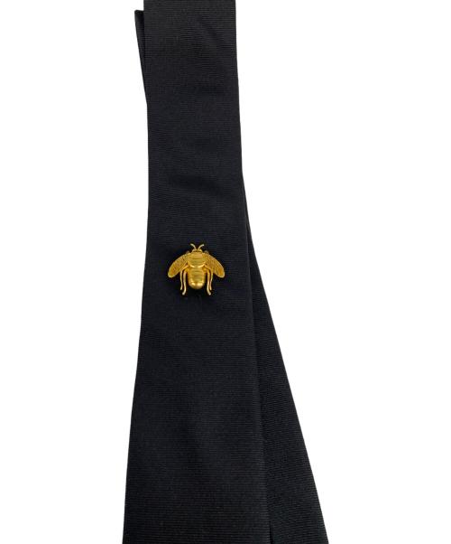 Dior（ディオール）Dior (ディオール) BEE 金具 シルク ナロータイ ブラック サイズ:詳細参照 未使用品の古着・服飾アイテム