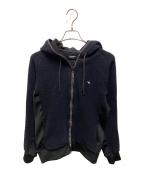 1PIU1UGUALE3 RELAXウノピゥウノウグァーレトレ リラックス）の古着「ラインストーンジップスウェットパーカー」｜ブラック