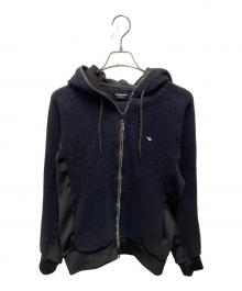 1PIU1UGUALE3 RELAX（ウノピゥウノウグァーレトレ リラックス）の古着「ラインストーンジップスウェットパーカー」｜ブラック