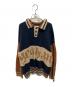 son of the cheese（（サノバチーズ））の古着「Yeah um no Knit」｜ブラウン×ネイビー