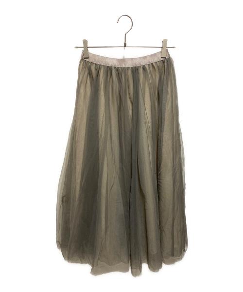 anuans（アニュアンス）anuans (アニュアンス) 24SS シアーボリュームチュールスカート ブラウン サイズ:Sの古着・服飾アイテム