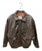 DURANTEデュランテ）の古着「90's レザーボンバージャケット」｜ブラウン