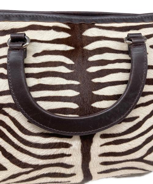 PRADA（プラダ）PRADA (プラダ) ハラコハンドバッグ アイボリーの古着・服飾アイテム