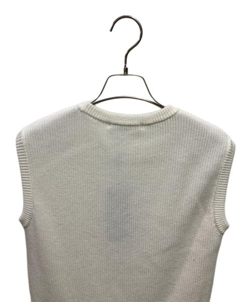Rene（ルネ）Rene (ルネ) ビジュー付きノースリーブニットティアードワンピース ホワイト サイズ:36の古着・服飾アイテム
